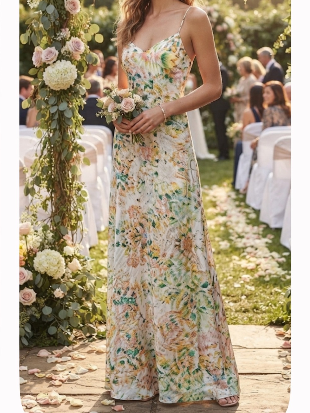 TUCKERNUCK | ESSENTIEL ANTWERP Unexpected Flowers Silk Maxi Slip Dress Size 4